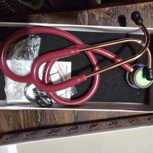 PINK STAINLESS STEEL STETHOSCOPE THIS IS THE TOP OF THE LINE***NEVER BEEN USED